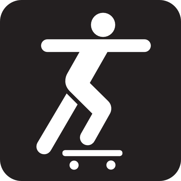 Skate Boarding Black Clip Art - vector clip art ...