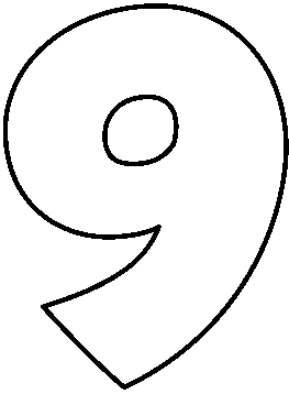 Number nine clipart black and white