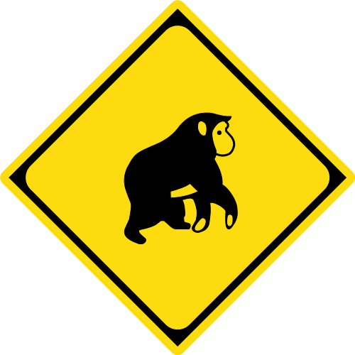459 views File:Japan road sign 214-2 Monkey.svg