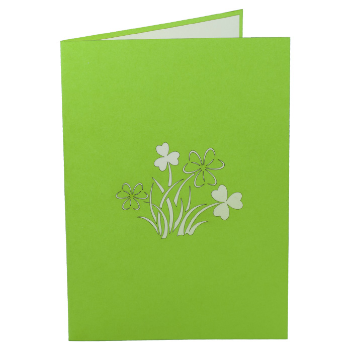 Lucky Clover leaf Pop up Get well gift card, 3D Card manufacturer