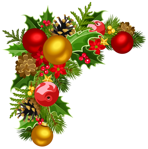 Christmas greenery corner clipart