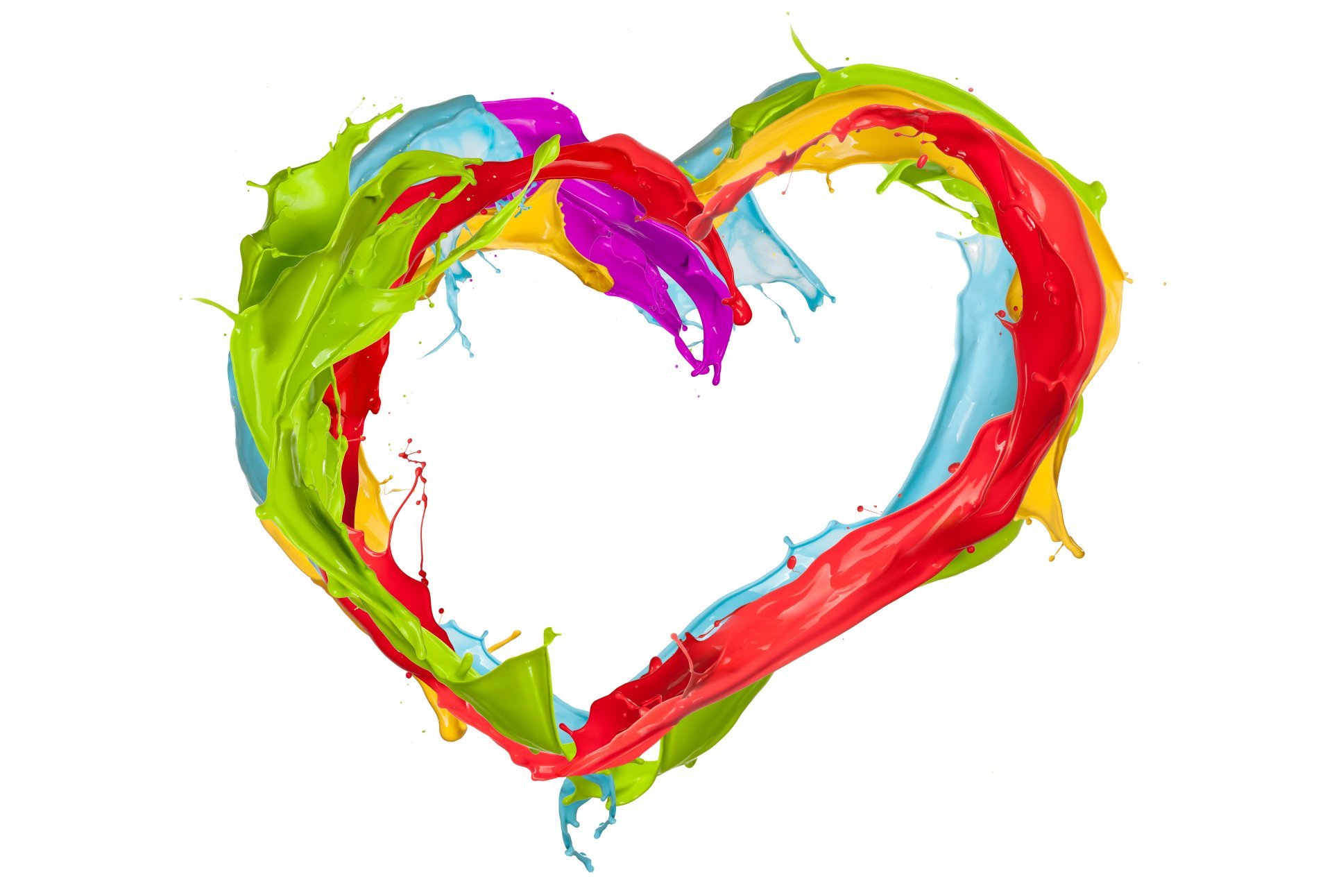 paint splash colors heart design paint spray heart HD wallpaper