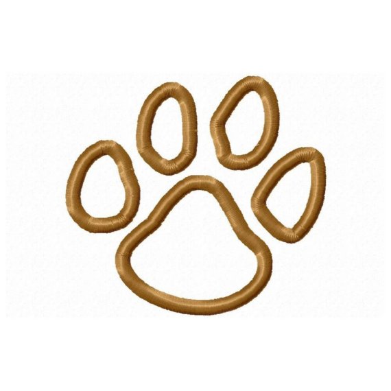 Tiger Paw Print Embroidery Machine Applique by JakkisDesigns