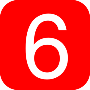 Red, Rounded, Square With Number 6 clip art - vector clip art ...