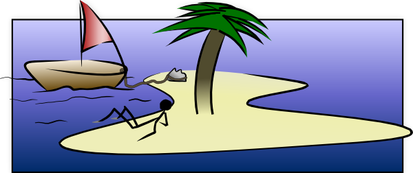 Stick Man Laying On Island clip art Free Vector
