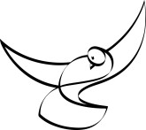 Winged Black and White Dove Clipart | Dove Clipart