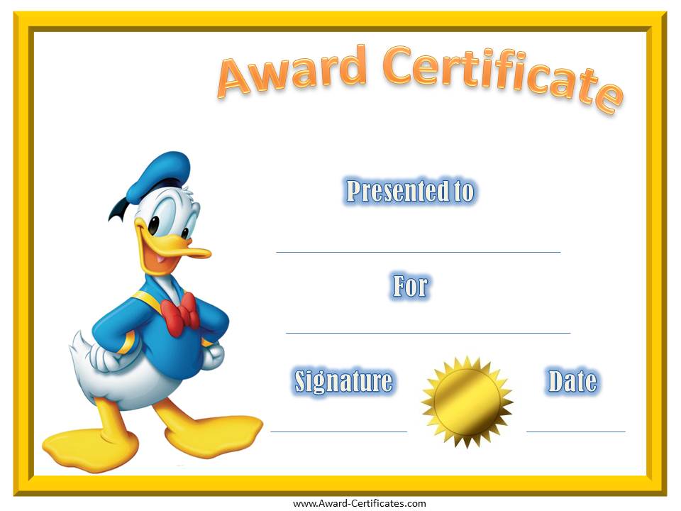 Certificates for Kids