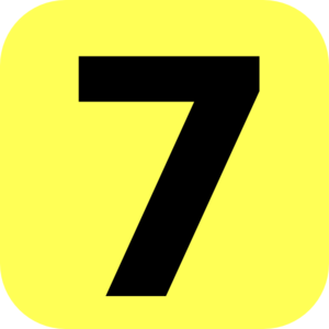 Yellow Rounded Number 7 Clip Art - vector clip art ...