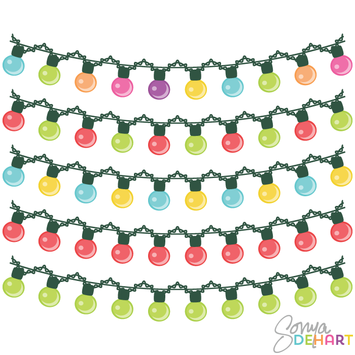 Clip Art Christmas Lights - Print Candee