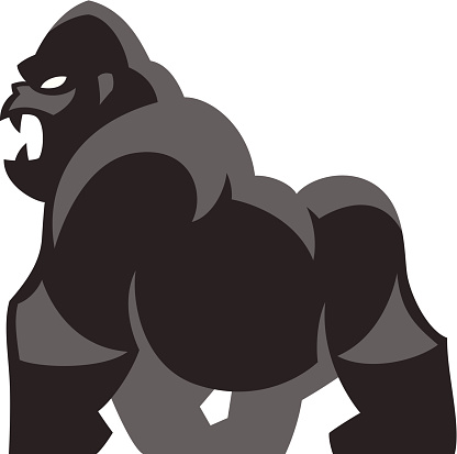 Silverback Gorilla Clip Art, Vector Images & Illustrations