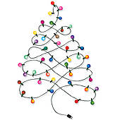 Garland Black And White Clipart