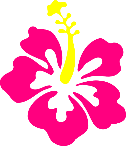 Happy Pink Hibiscus Clip Art - vector clip art online ...