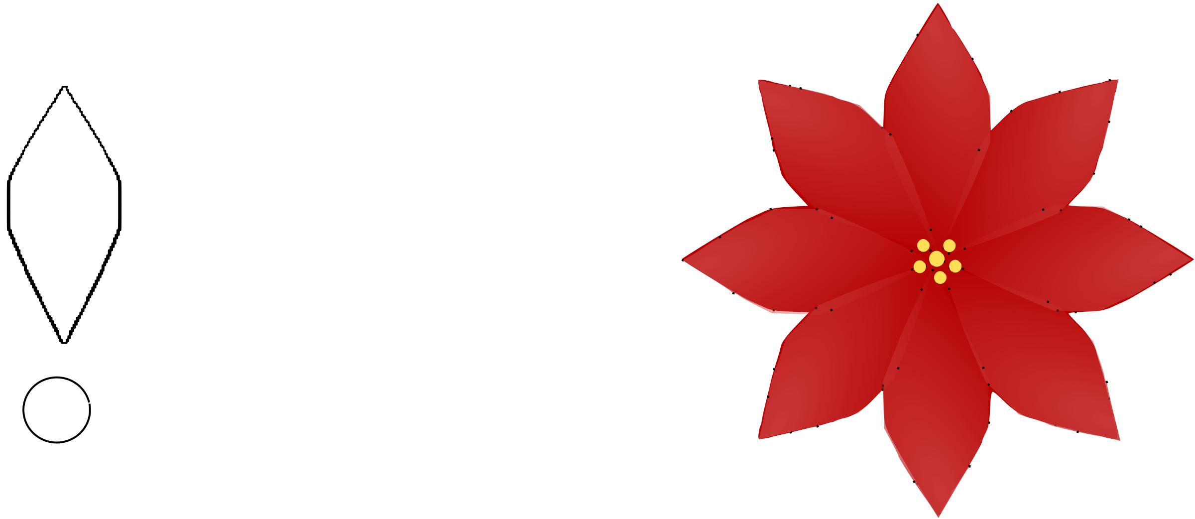 Clipart - Flower Poinsettia 8 leaf Template