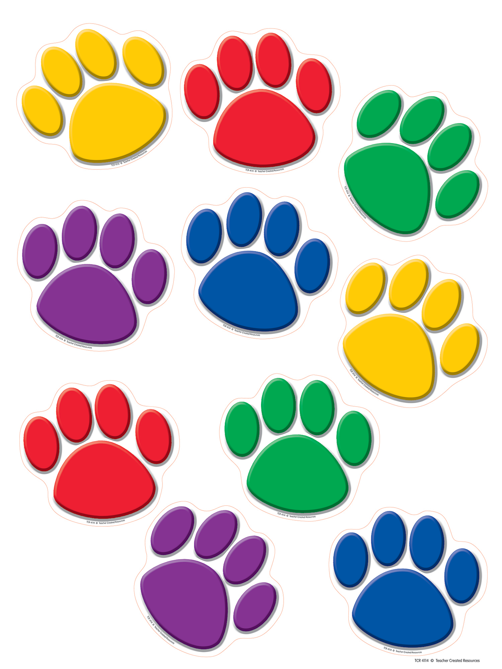 Colorful Paw Prints Straight Border Trim - TCR4641 Â« Products ...