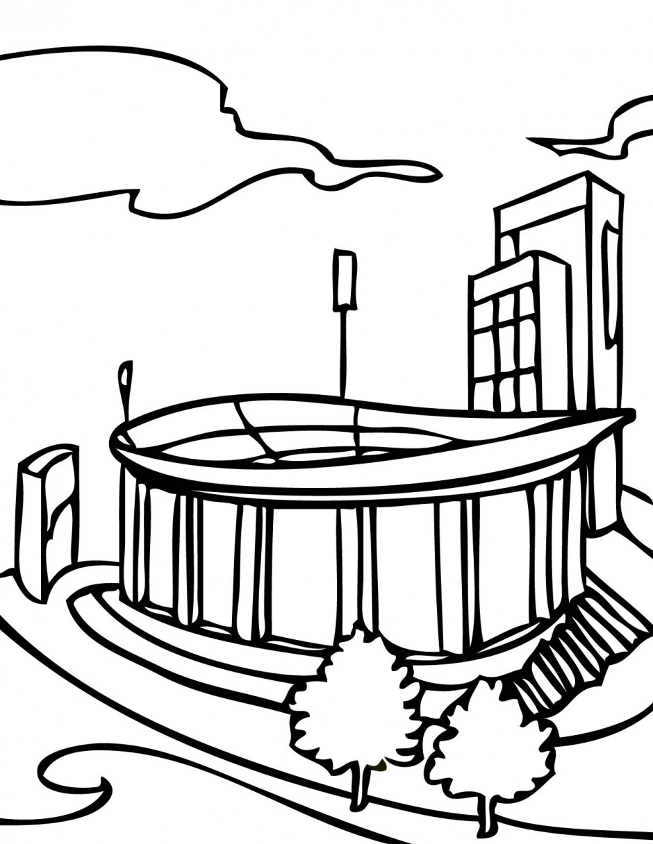 Football Field Coloring Page - Free Clipart Images