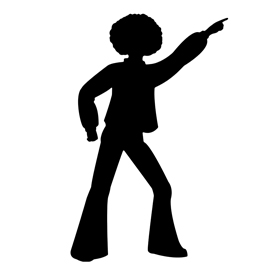 Disco Dancer Silhouette 01 Stencil | Free Stencil Gallery