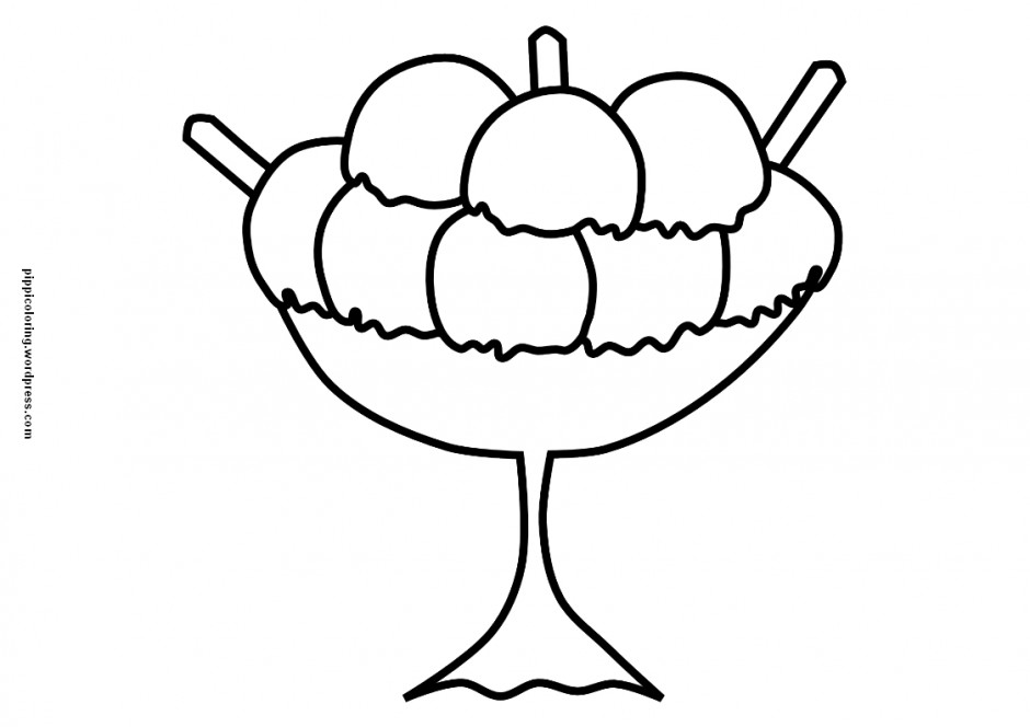 Ice Cream Sundae Clipart Black And White