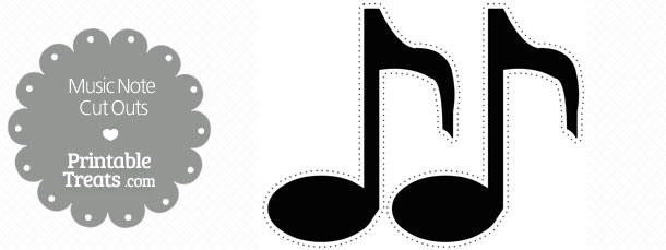 Printable Black Music Note Cut Outs — Printable Treats.com