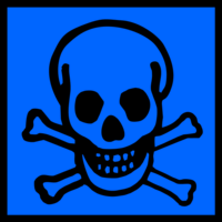 Skull and Bones toxic sign warning - vector Clip Art