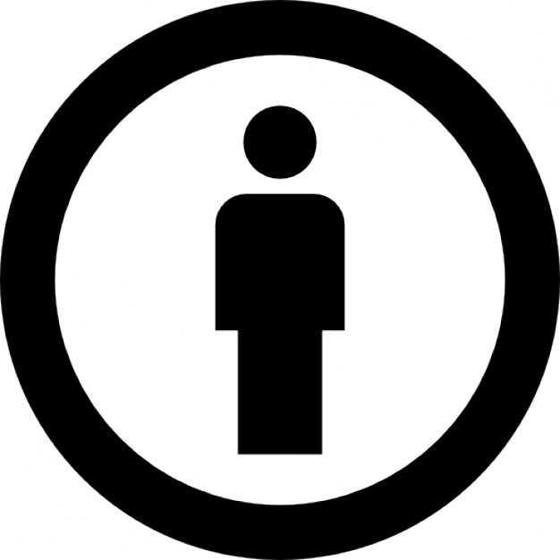 Creative commons license circular image with a standing person ...