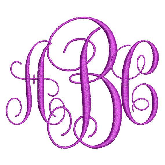 Intertwined Vine Monogram Fonts 3 Letter Alphabet Machine ...