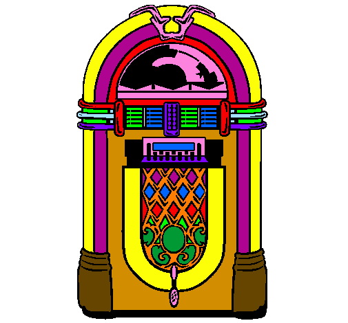 Colored page 1950s jukebox painted 
