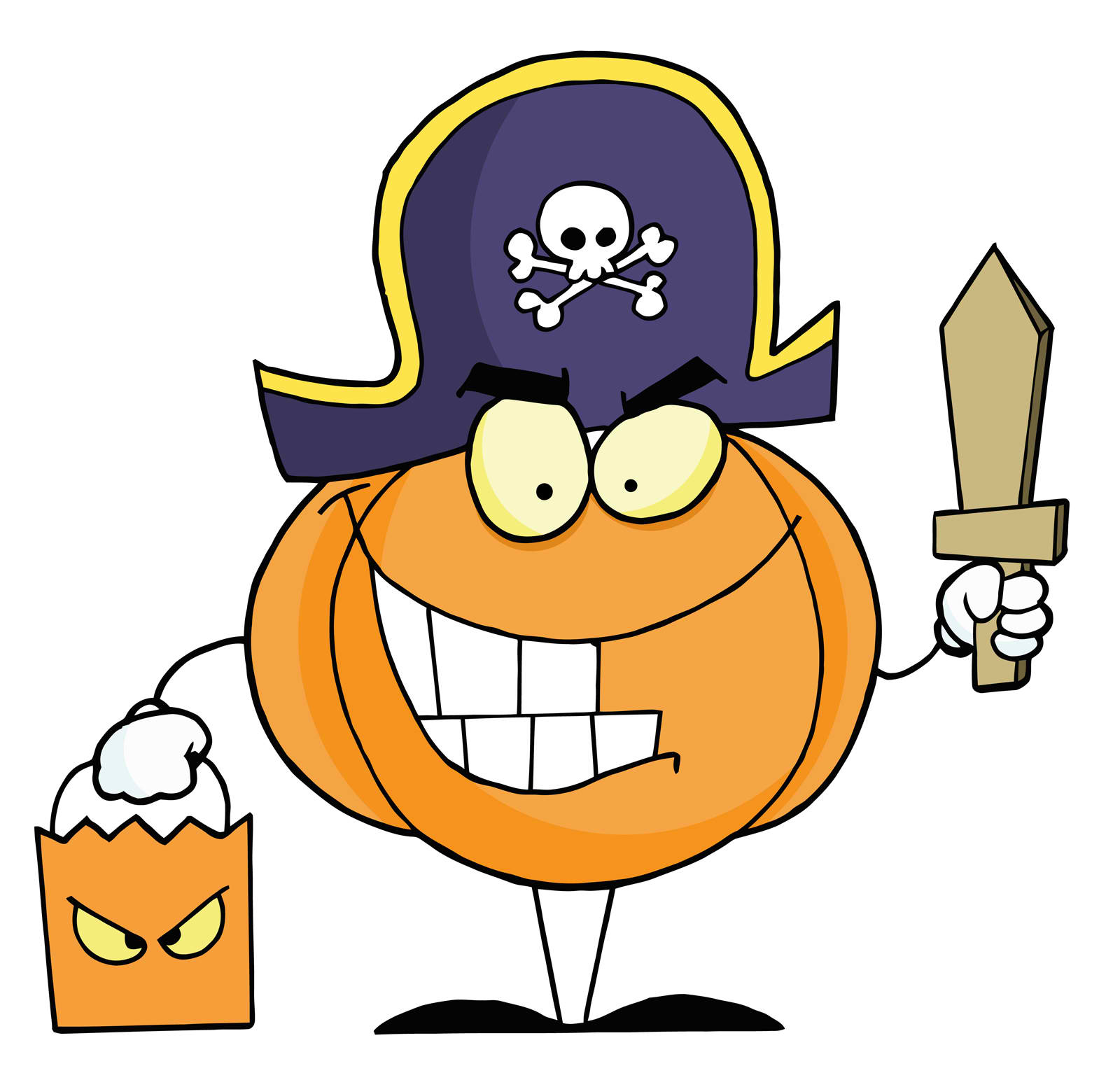 Smiling chibi pumpkin clipart