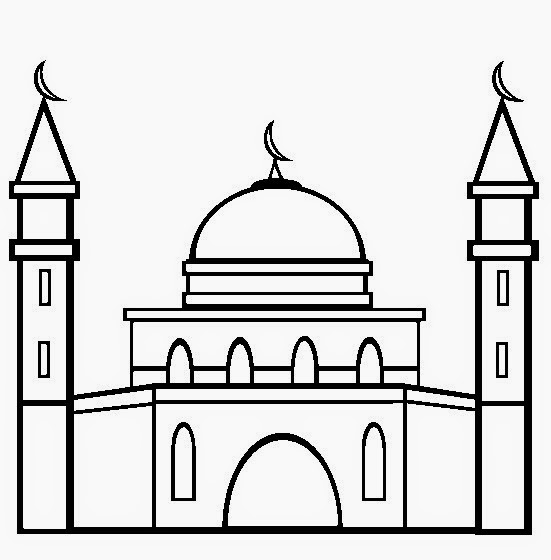 Mewarnai Gambar Masjid Sederhana | bahasapedia.com