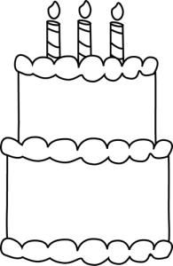 birthday-cake-black-and-white- ...