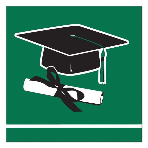 Green Graduation Beverage Napkins (36), FREE shipping offer, 50 ...