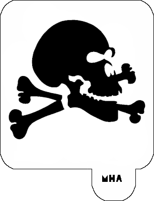 Mr. HAIR ART STENCIL - Skull and Bones 1