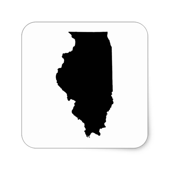 Illinois State Outline Square Sticker | Zazzle