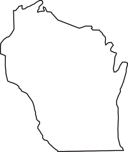 Wisconsin map outline clipart