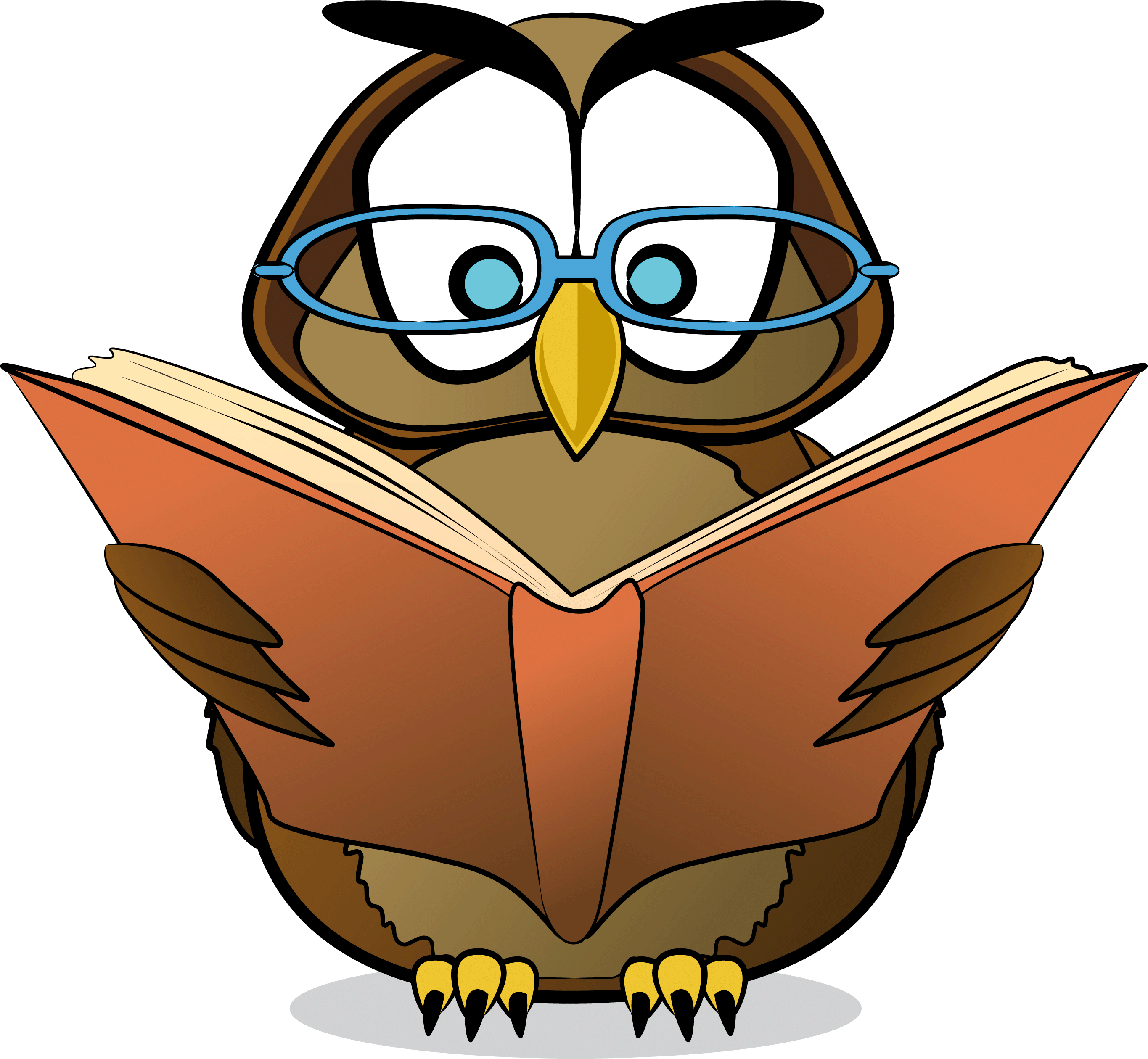 Owl with glasses clipart