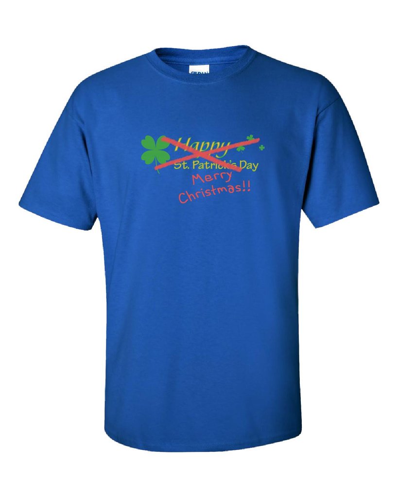 Happy St Patricks Day Crossed Out Merry Christmas - Unisex Tshirt ...