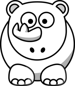 Rhino Outline clip art - vector clip art online, royalty free ...