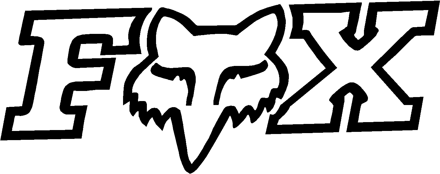 fox logo in white Colouring Pages