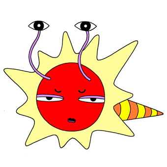 Monster cartoon character - Top shell to which it is angry ...