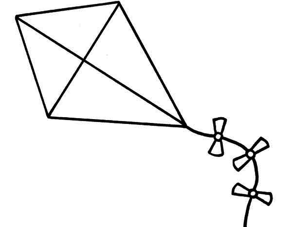 Kite Lineart Coloring Page - Free & Printable Coloring Pages For ...
