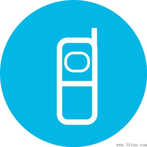 Blue phone icon vector Free vector in Adobe Illustrator ai ( .ai ...