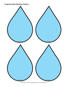 Best Photos of Free Printable Raindrop Pattern - Cartoon Raindrop ...