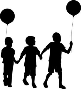 Children silhouette clipart