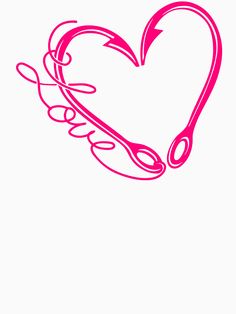 Fish hook heart clipart