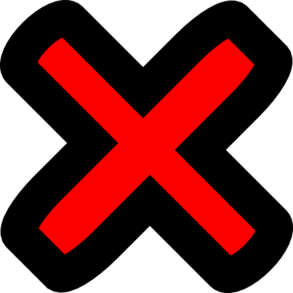 Transparent Red X Clipart