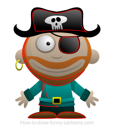 Drawing a pirate cartoon