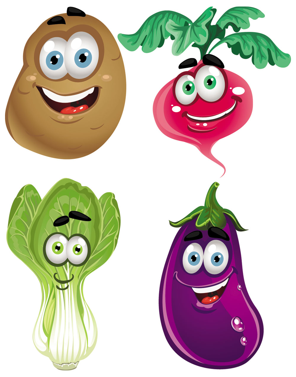 Fruit And Vegetables Cartoon