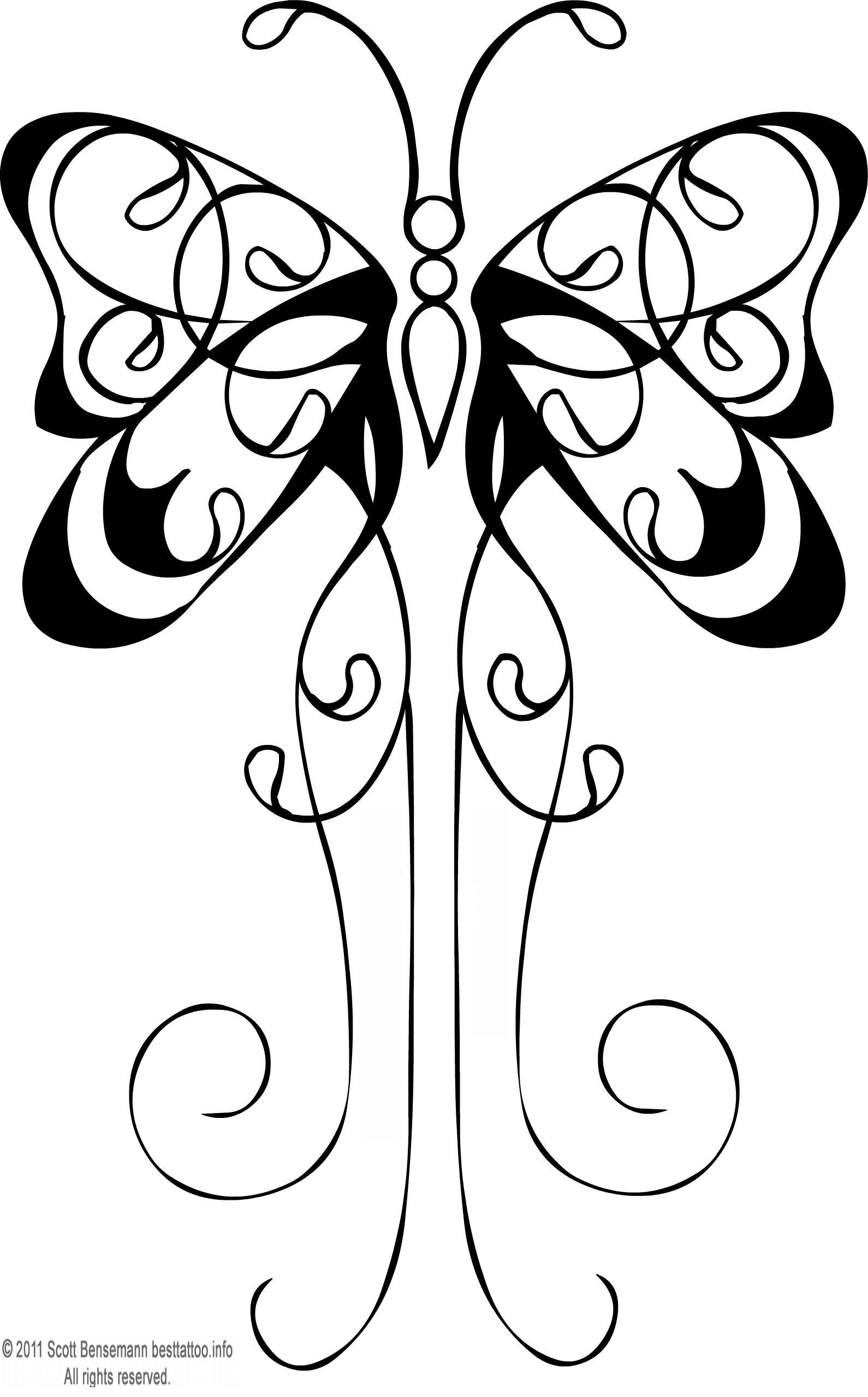Butterfly Tattoo Flash Black Outline - 1590x2558 pixel Wallpaper ...