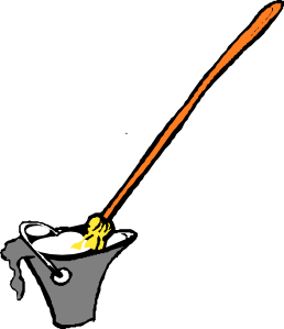Mop And Bucket clip art Free Vector