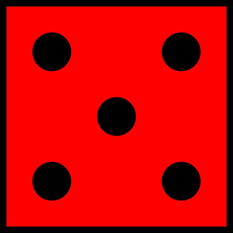 Clipart - Red Die 5