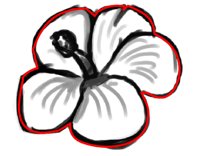 Illustrate A Reddish Pink Hibiscus Flower Using Inkscape | KalaaLog